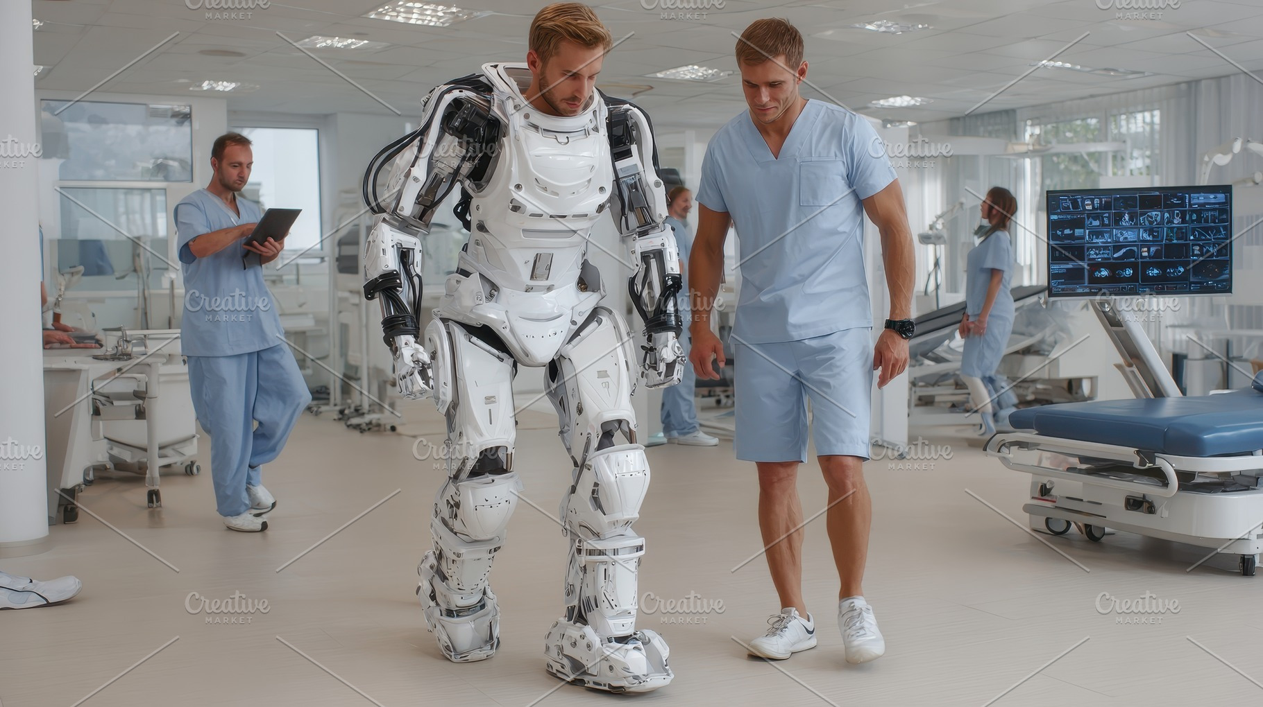 Medical Robot Assisted Walking in Ho, a Photo by Pixeness Studio