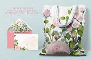 Watercolor Pink Roses Vector Set, a Decorative Illustration by FourLeafLover (Thumbnail 9 of 10)