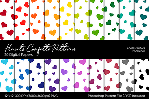 Hearts Confetti Digital Papers