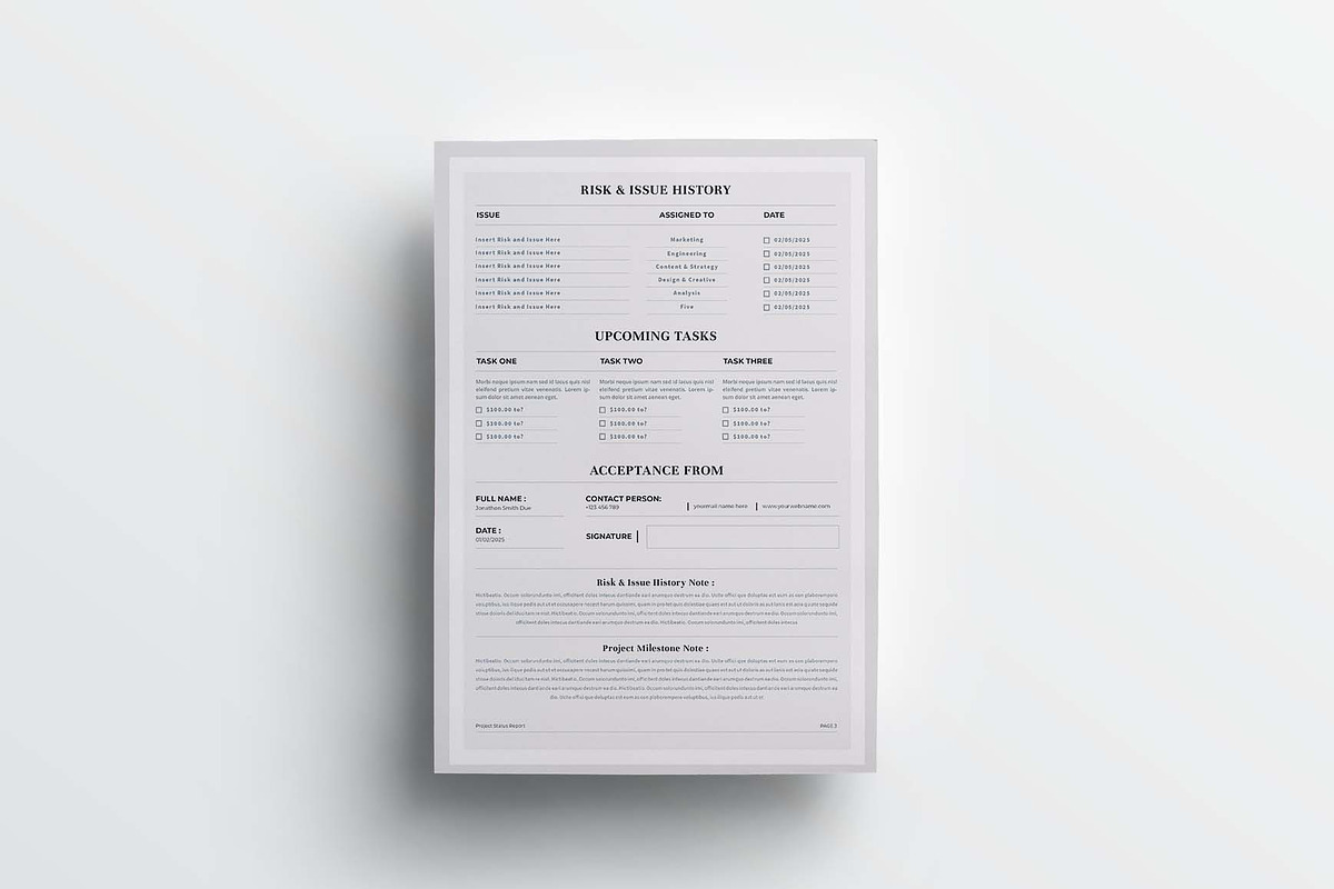 Project Status Report | Word & Indd, a Stationery Template by design_hut (Photo 5 of 6)