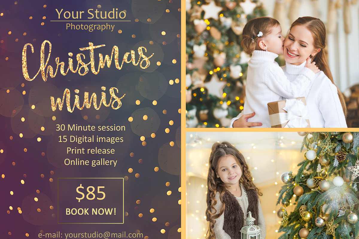 Christmas Mini Session Template, a Flyer Template by MixPixBox (Photo 2 of 4)