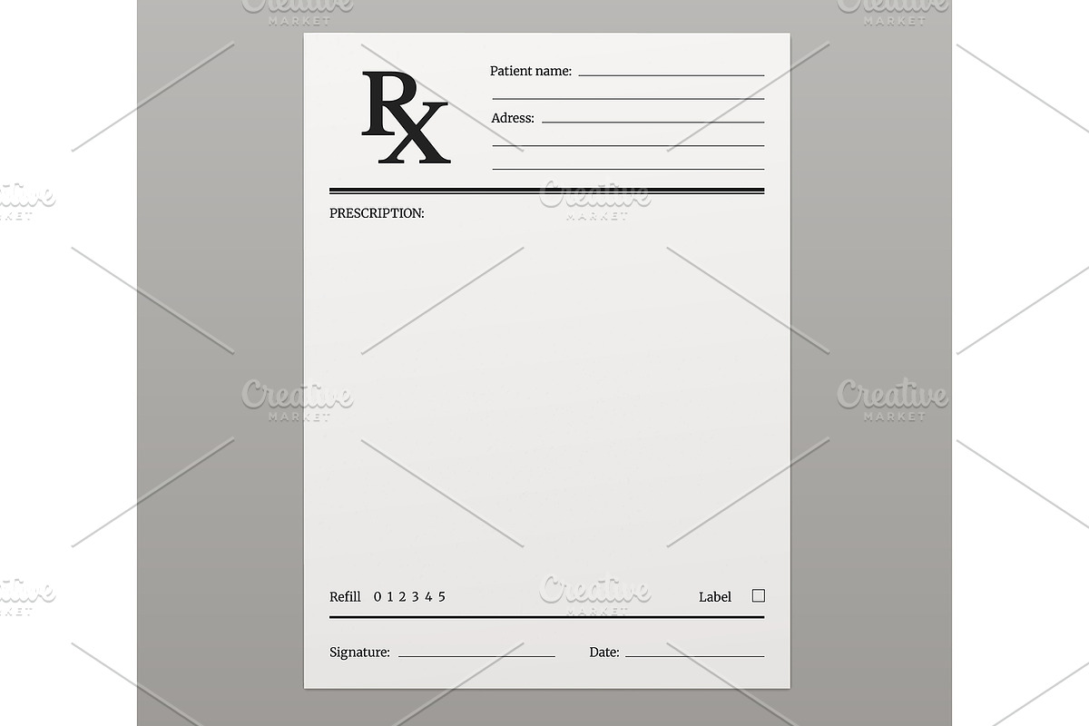 Medical pharmacy rx form, a Healthcare Illustration by Vector Tradition (Photo 3 of 3)