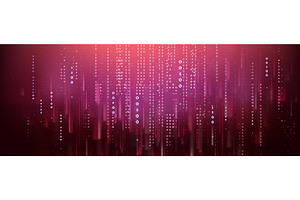 Red binary code background with, a Technology Illustration by art PVP - market