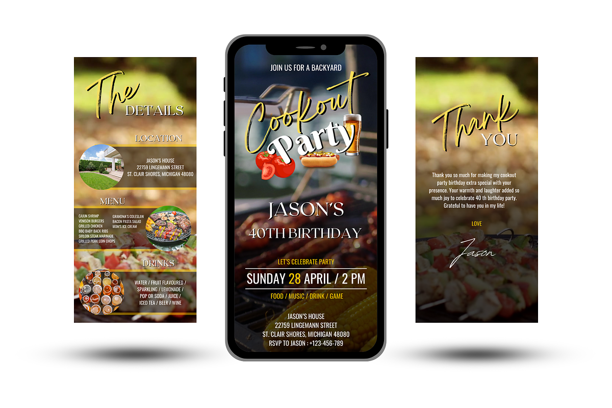Cookout Birthday Invitation, an Invitation Template by Earth5168 (Photo 1 of 9)
