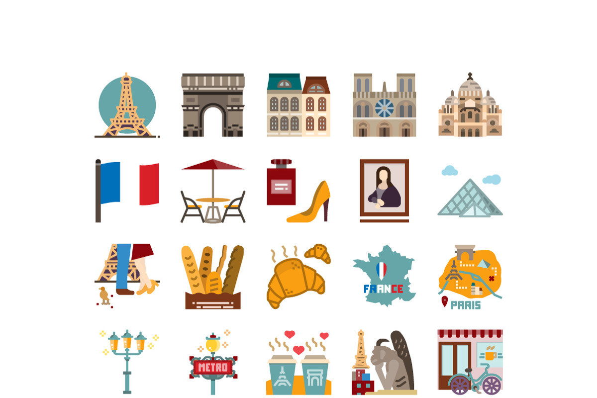 30 Paris with Love Icon Sets, an Icon by VINZENCE STUDIO (Photo 4 of 4)