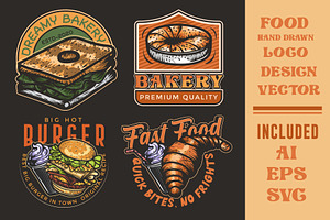 set of food vector illustration, a Branding & Logo Template by Billah Hub