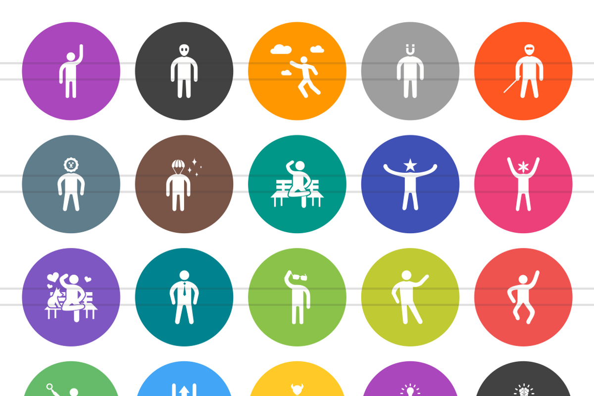 50 Personality Flat Round Icons, an Icon by IconBunny