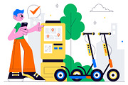 10 Electric Scooter Rental Service, a Transportation Illustration by denayunebgt (Thumbnail 4 of 4)