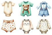 Baby clothes watercolor clipart, an Illustration by CreationArt (Thumbnail 6 of 6)
