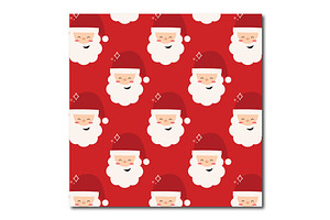 Jolly Santas Repeat Vector Pattern