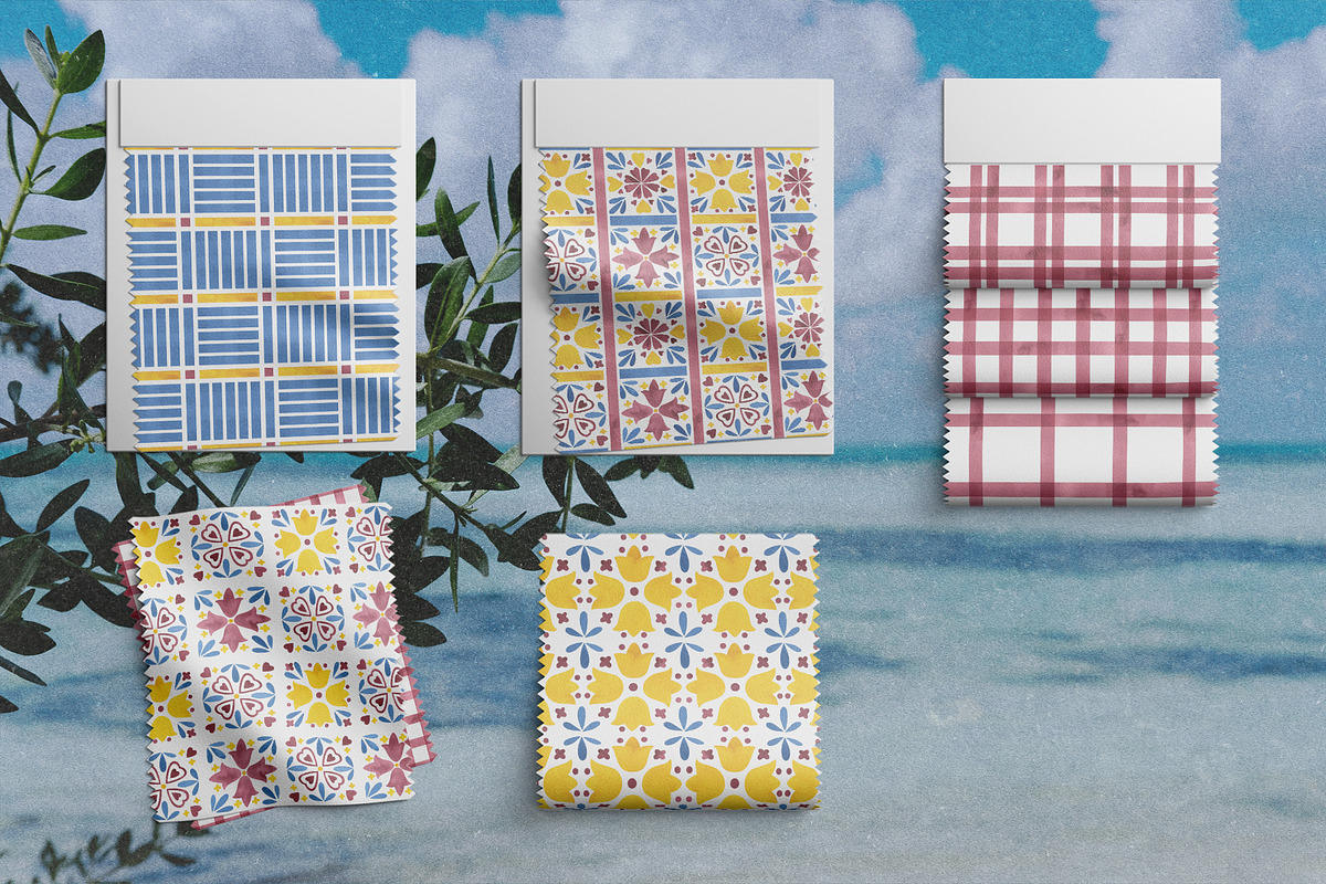 Mediterranean Azuléjo Watercolor, a Decorative Illustration by YarovaArt (Photo 3 of 15)
