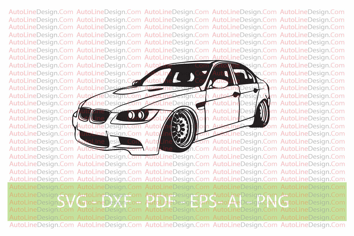 M3 E90 Drift Car Vector, a Transportation Illustration by AutoLineDesign