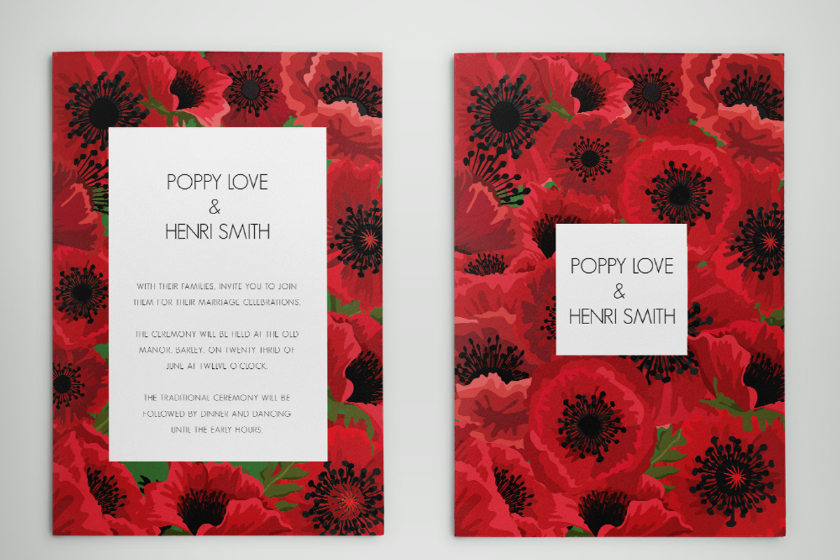 POPPY INVITATIONS - Edit with Word!, an Invitation Template by Dizzign