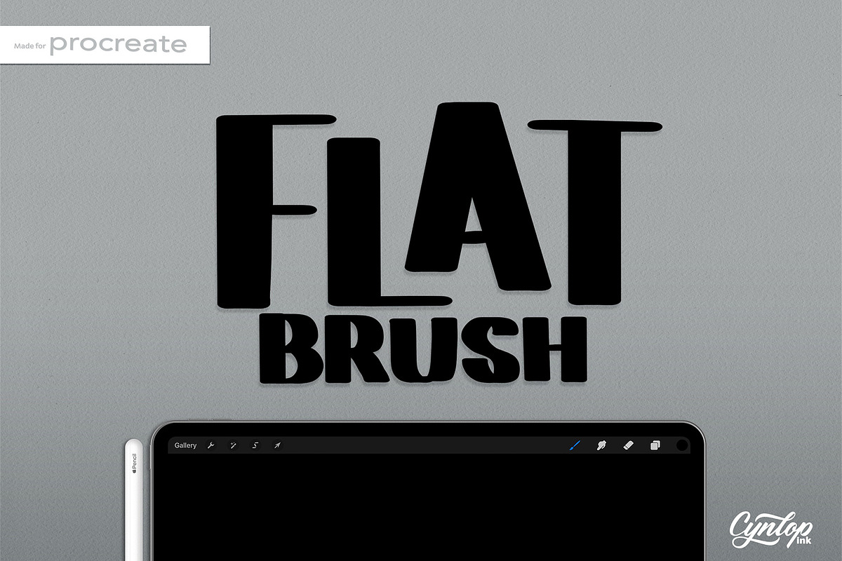 Procreate Brush : Flat Brush, a Brush Add-On by Cynlop Ink (Photo 1 of 6)