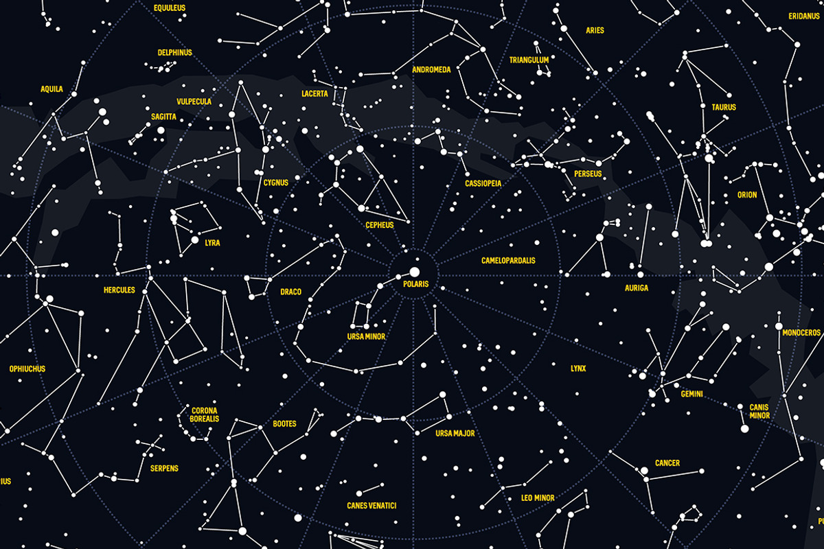 Night Sky with Constellations, an Object Graphic by DOBROGRAPH (Photo 4 of 6)