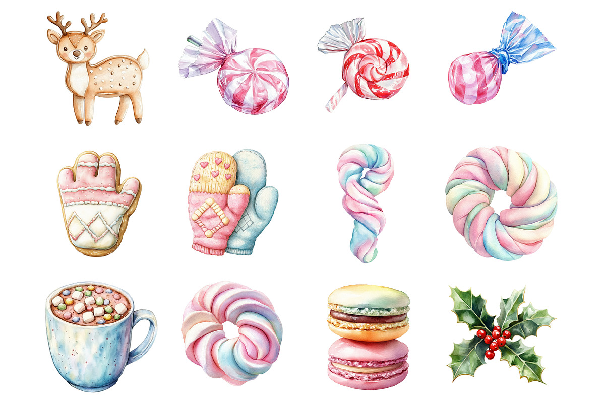 Pastel Christmas Cookies & Candy, an Illustration by Design Market (Photo 2 of 4)