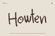 Howten - Raw Handwritten Display Fon, a Handwritten Font by MooneseyeType (Thumbnail 1 of 8)