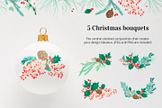Pine cone x-mas branch with berry, a Seasonal Illustration by Folkheart (Thumbnail 3 of 9)