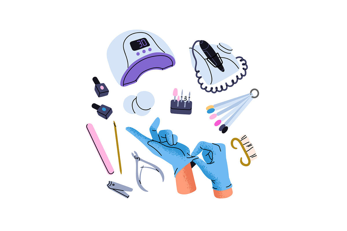 Female manicure, beauty tools set, an Illustration by PaperTrident (Photo 3 of 7)
