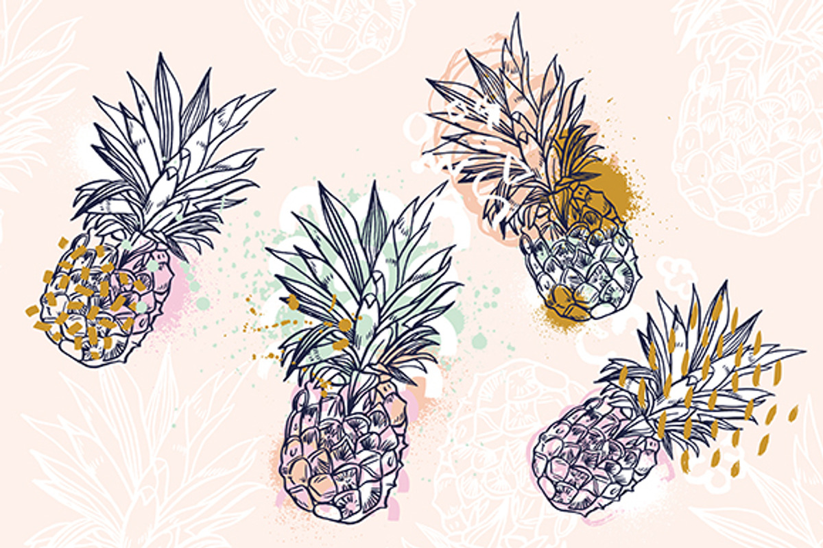 PINEAPPLE SET, a Decorative Illustration by Tanya Akhmett (Photo 6 of 9)