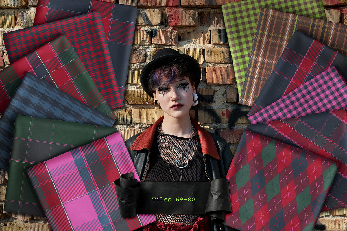 100 Gothic & Punk Tartan Patterns, a Pattern Graphic by IuliiaSavko (Photo 15 of 18)