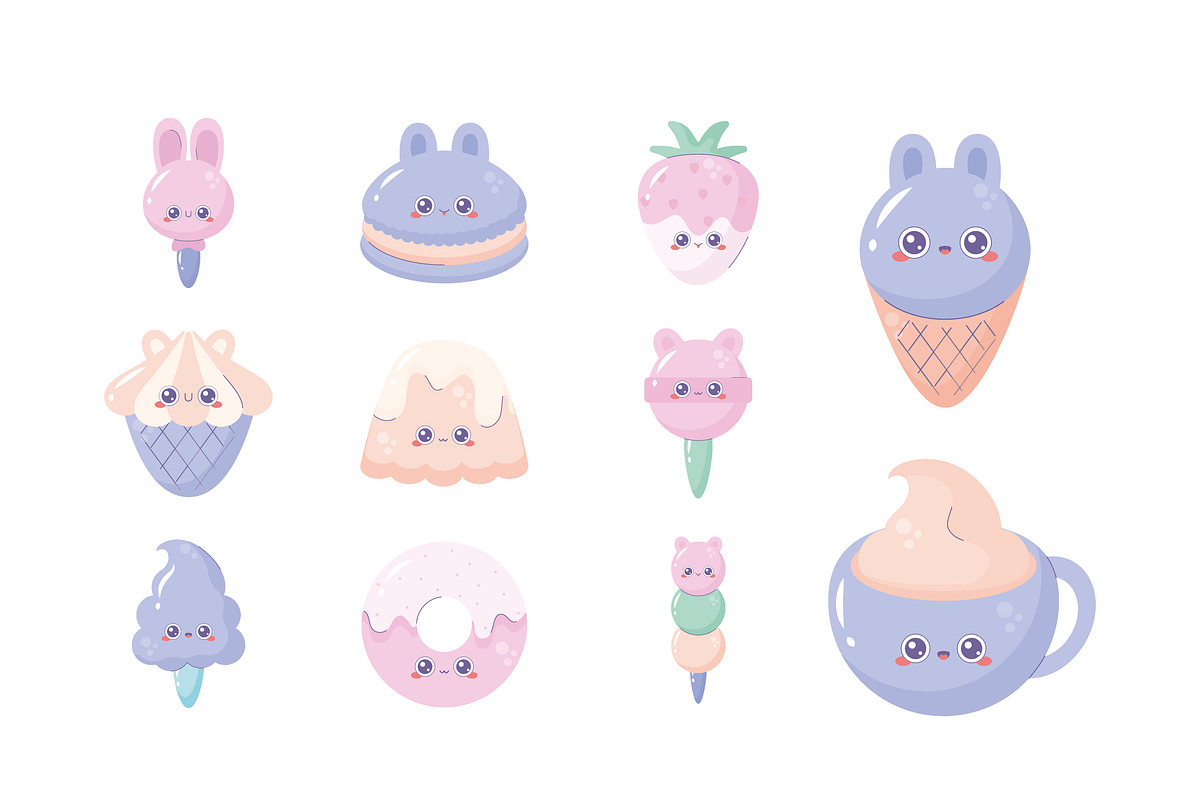 Kawaii Dessert Illustration Set