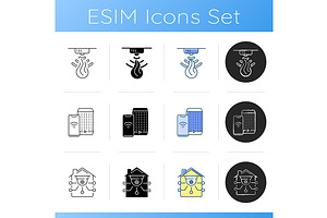 Remote Home Control System Icons Set