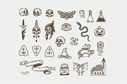 Halloween Vectors + FONT, an Illustration by GRPXSTORE (Thumbnail 2 of 2)