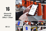 iPhone XS Mockup Bundle Urban+Office, an iPhone Mockup by Fields (Thumbnail 1 of 5)