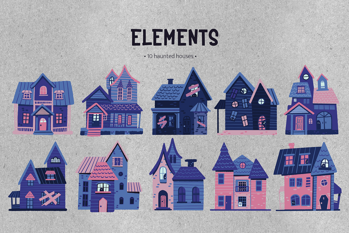 Halloween Haunted House: creator kit, a Seasonal Illustration by SARUN CHARM (Photo 6 of 10)
