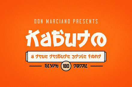 Kabuto Tribute Font, a Font by DonMarciano
