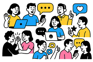 Engaging conversation and connection, a Technology Illustration by ZinetroN