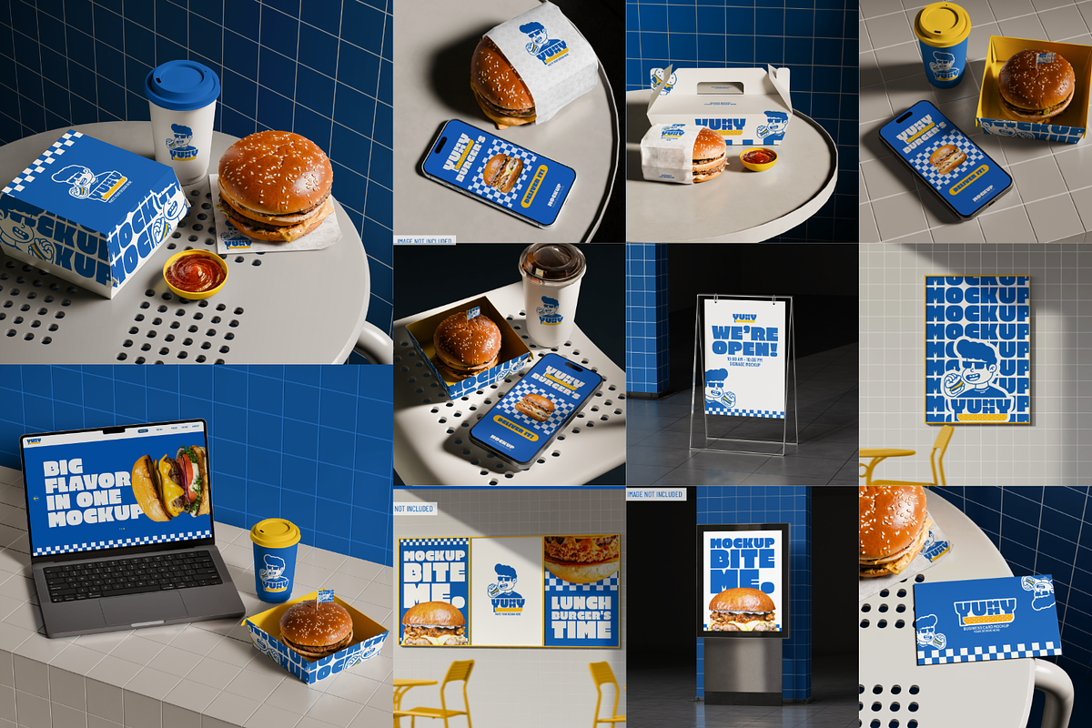 Fast Food Branding Scene Mockup, a Packaging Mockup by Mockthethics. (Photo 2 of 13)