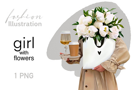 Girl with flowers fashion girl