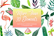 The Tropical Vibe! Summer Watercolor, a Texture Illustration by clairedelune (Thumbnail 2 of 6)