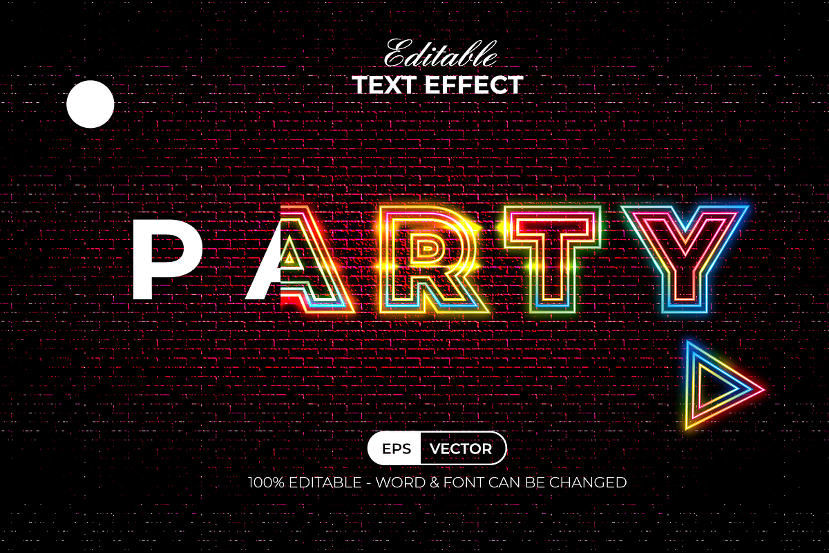 Party text effect neon style, an Action Add-On by Mockmenot