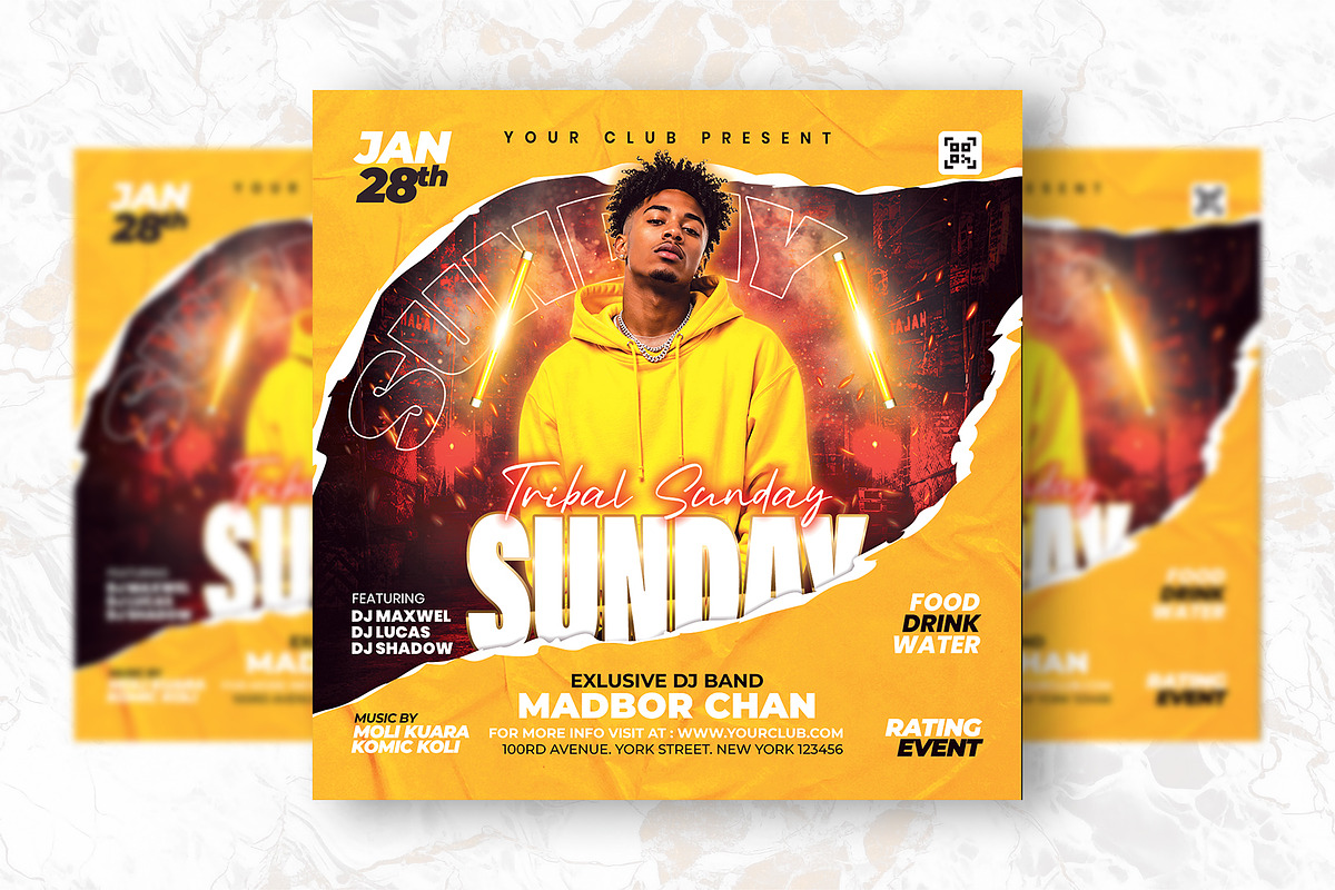 Sunday Party Flyer Design Template, a Flyer Template by Shajib Shikder (Photo 2 of 2)