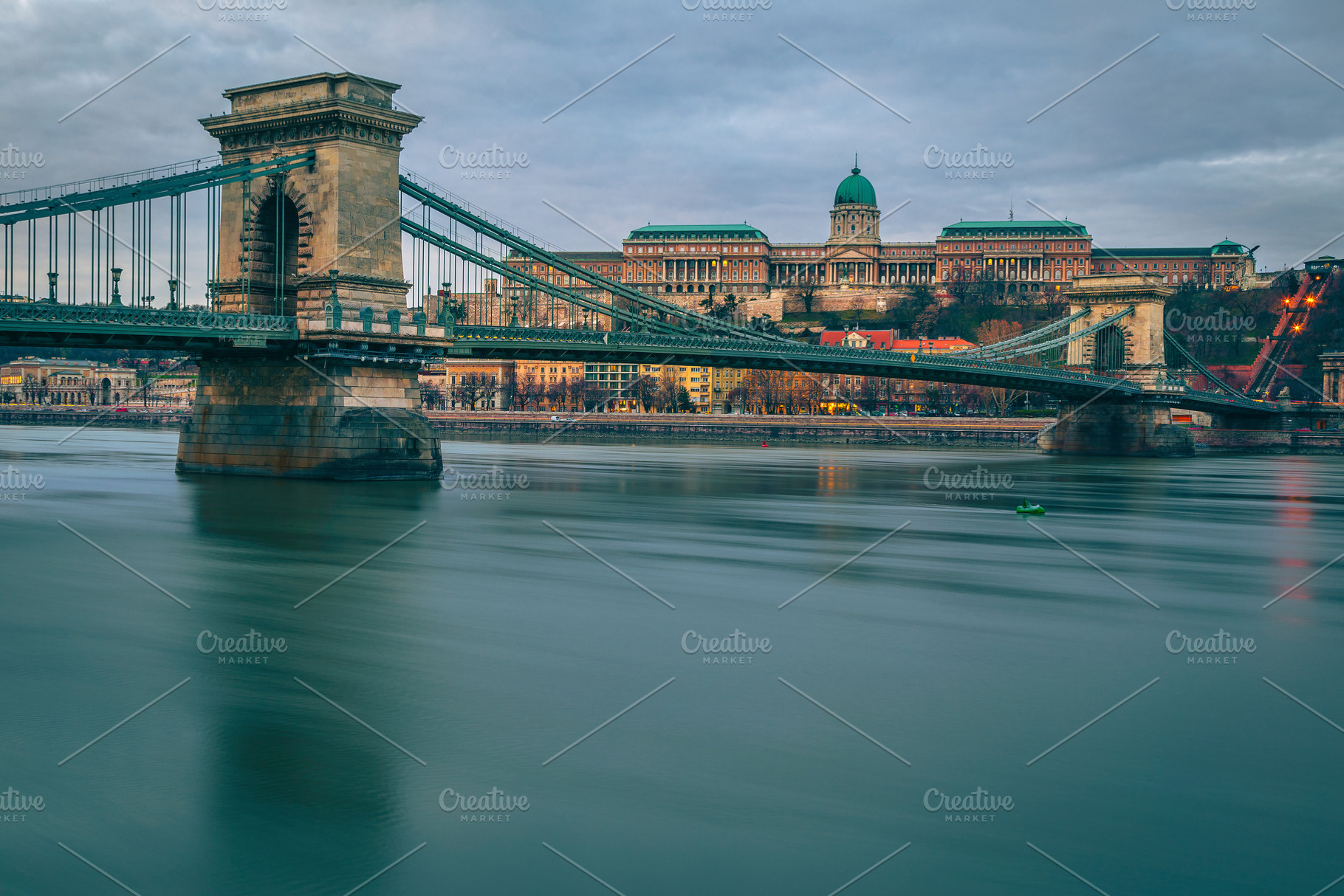 Old Chain bridge and Buda castle, an Architecture Photo by Alpine Dreams