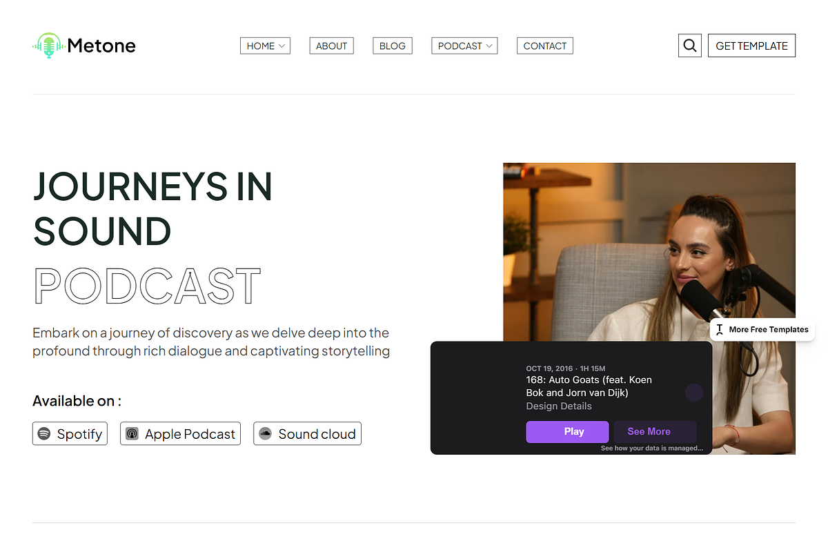 Podcast Lander Framer Template, a Landing Page Template by HaithamSimas (Photo 1 of 2)