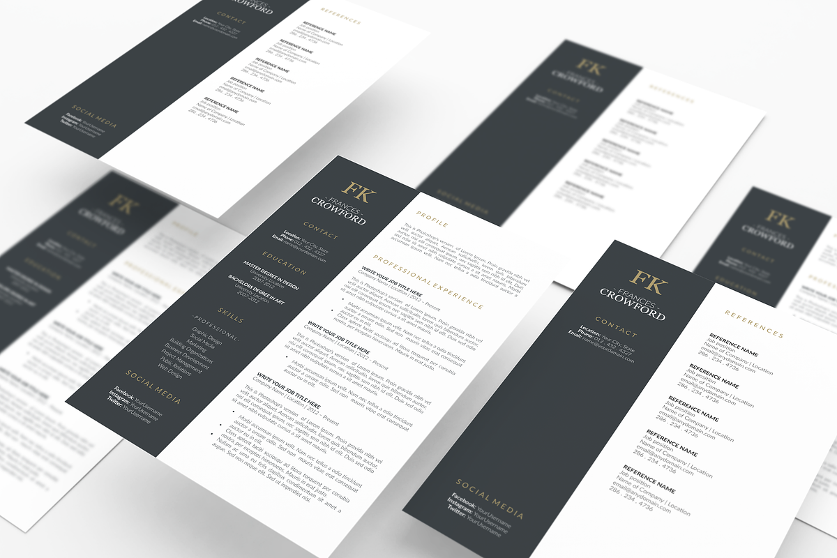 Stylish Resume Design Template, a Resume Template by GraphicFlava (Photo 8 of 8)