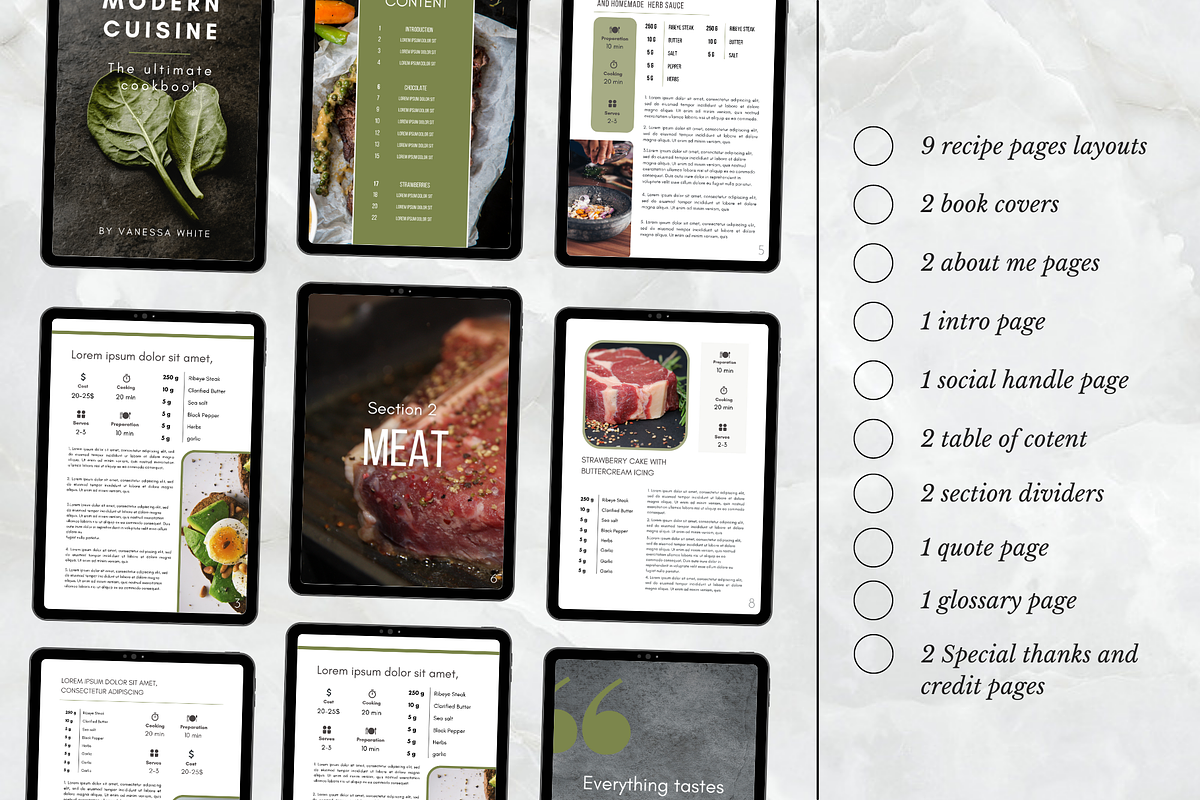 Minimal Recipe Ebook Template, a Magazine Template by PittaFinePrint (Photo 2 of 7)