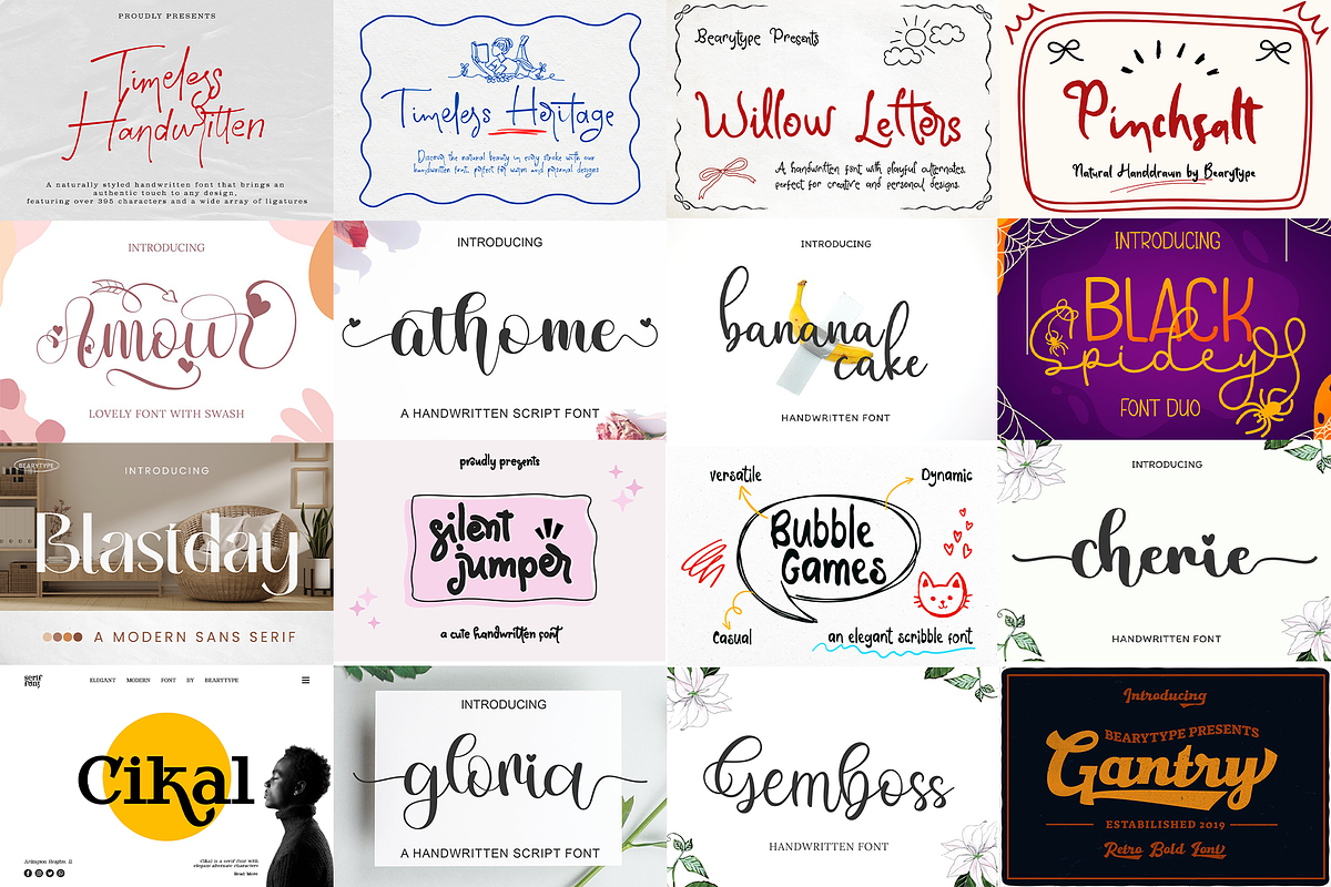 220 fonts mega pack, a Font by BearyType Studio (Photo 7 of 9)