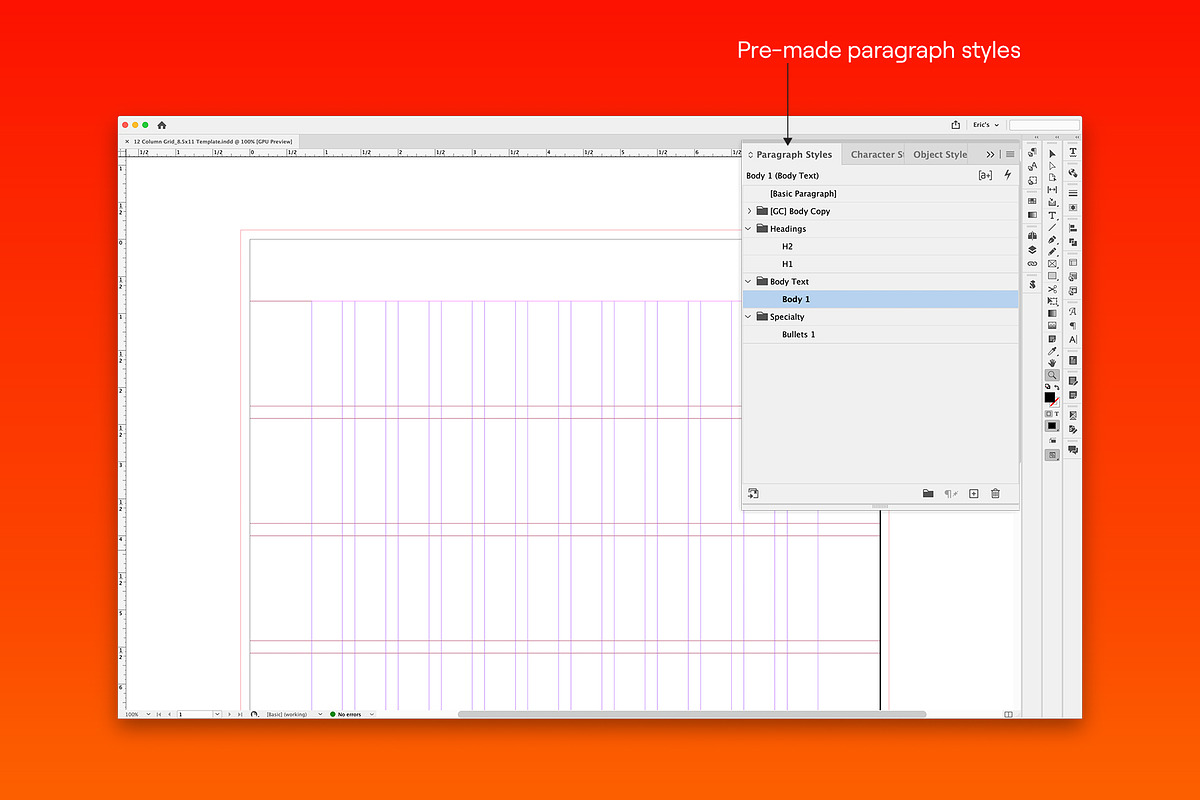 Letter Size Baseline Grid System, a Marketing Template by ochaya designs (Photo 3 of 6)