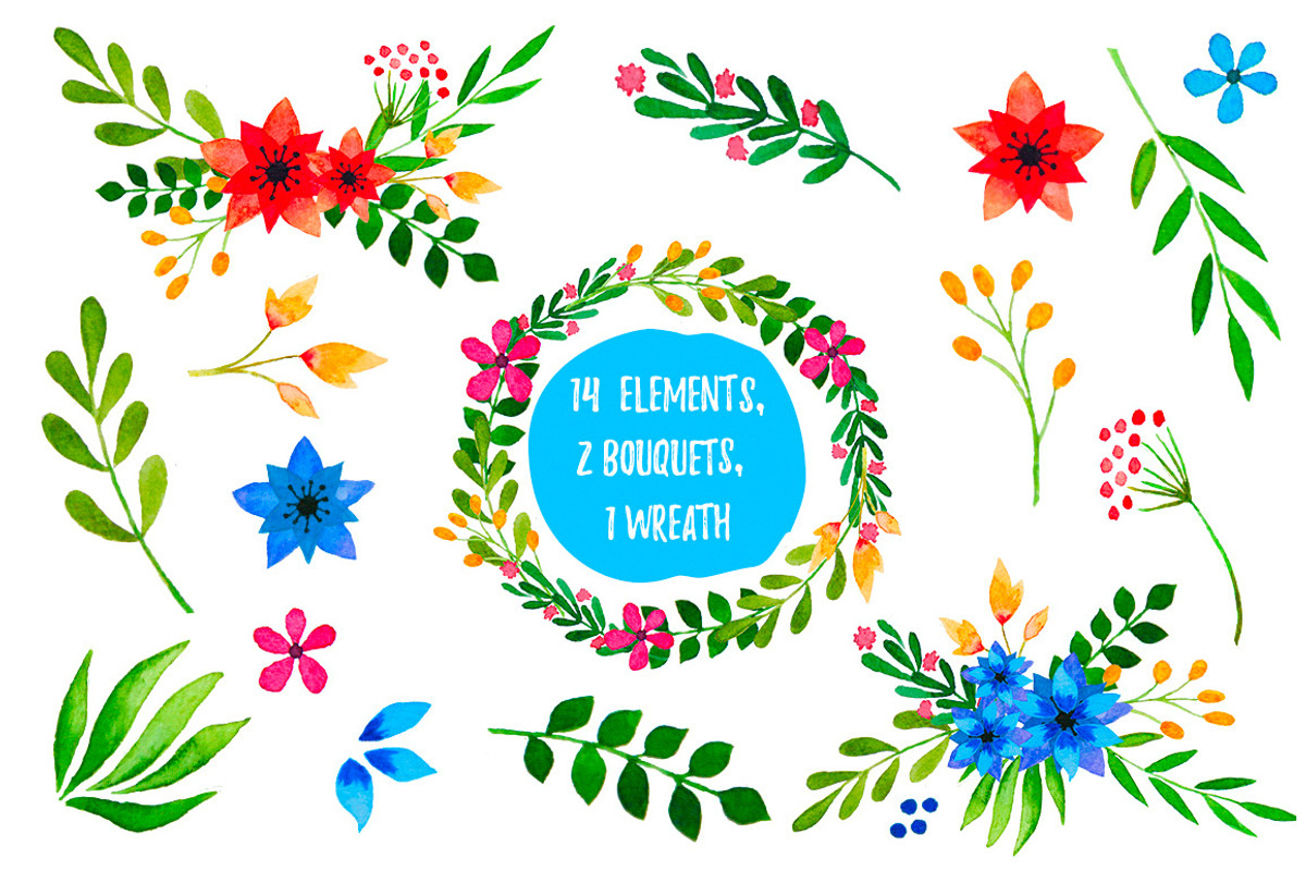 Summer Watercolor set, a Seasonal Illustration by Designifty (Photo 2 of 4)
