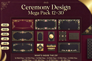 Ceremony Design 12x30 PSD Print Pack, a Stationery Template by Dreamanart