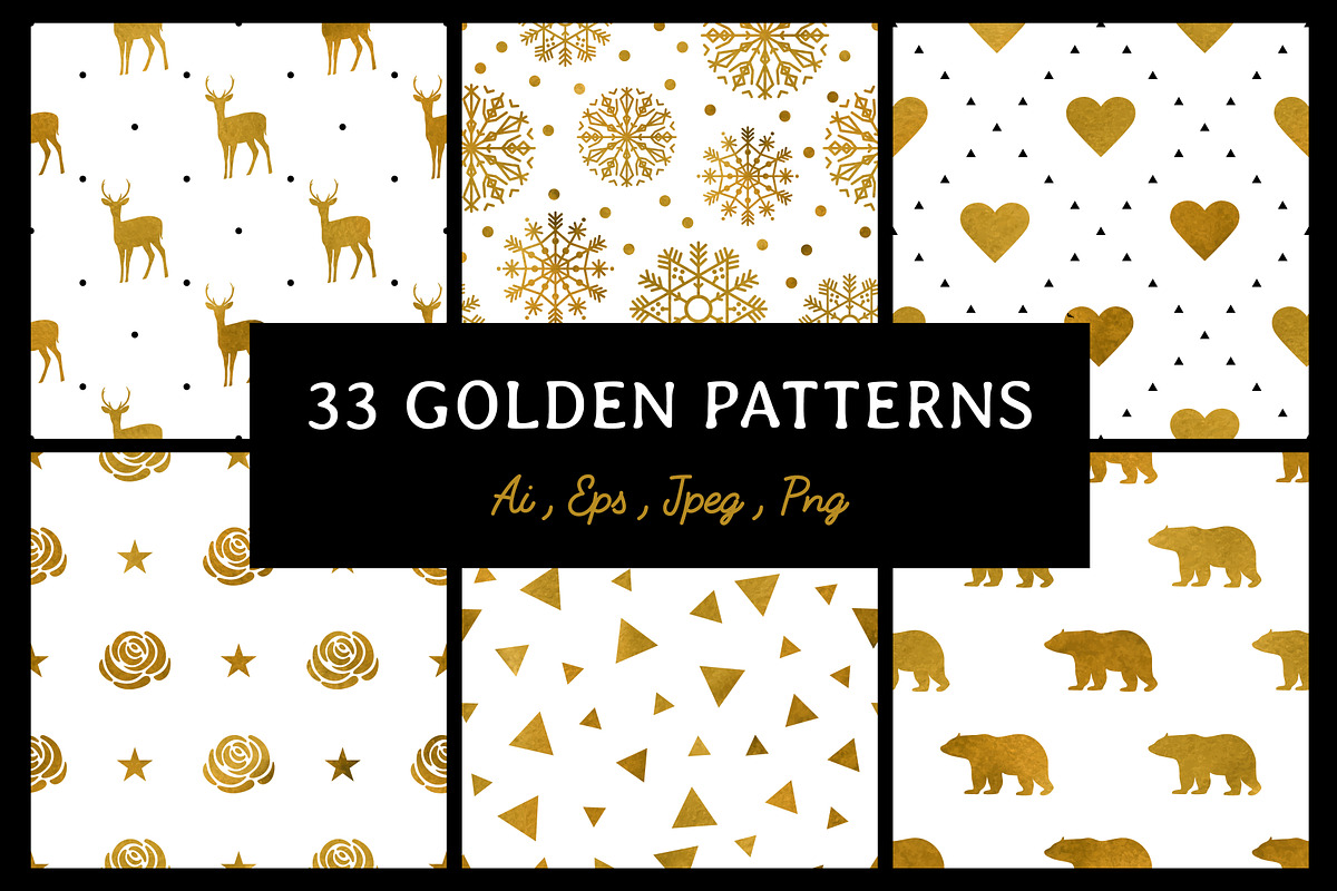 33 Golden patterns, a Pattern Graphic by Alla_Ri_Shop (Photo 1 of 5)
