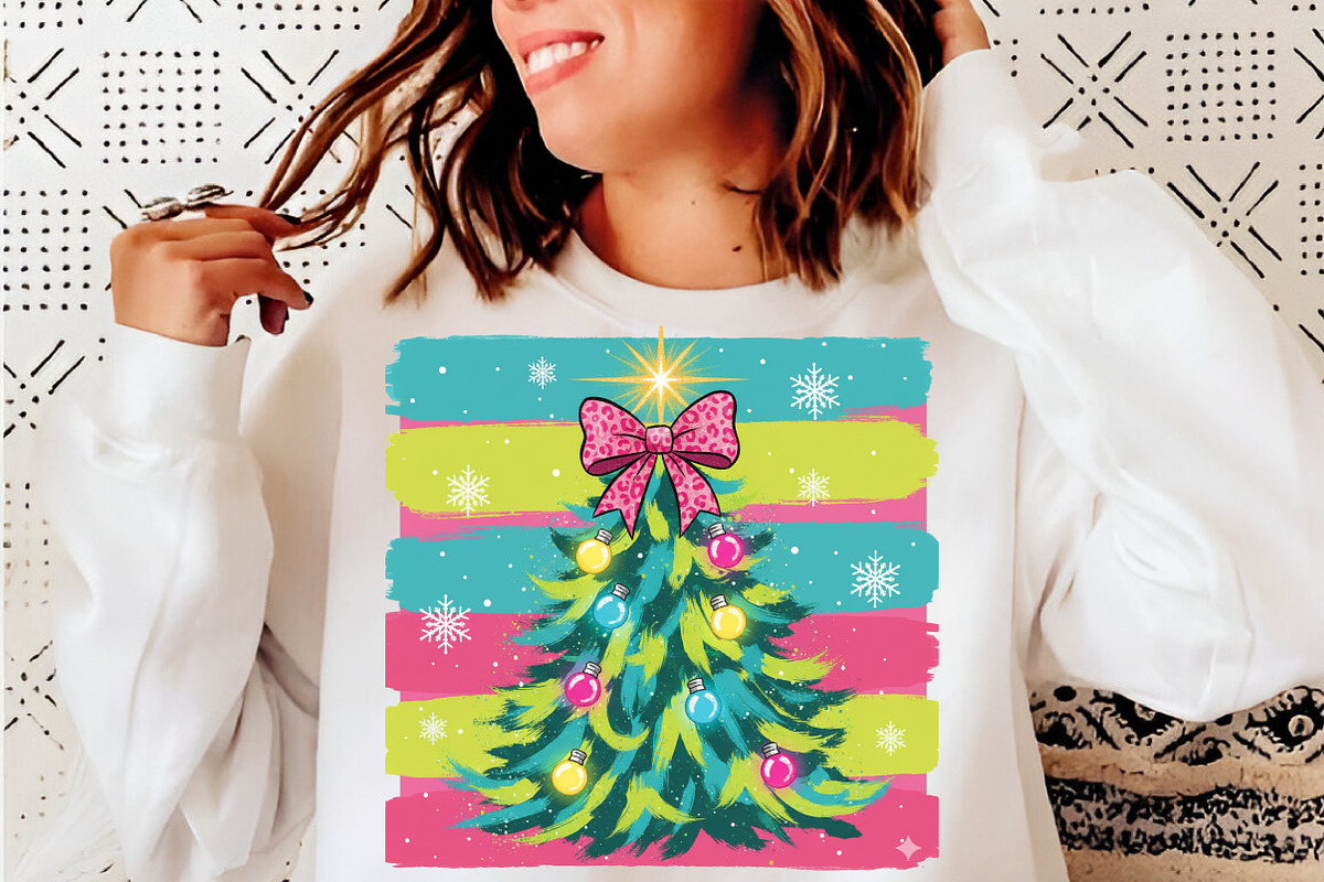 Preppy Coquette Christmas Tree PNG, an Illustration by SinaCreation (Photo 6 of 7)