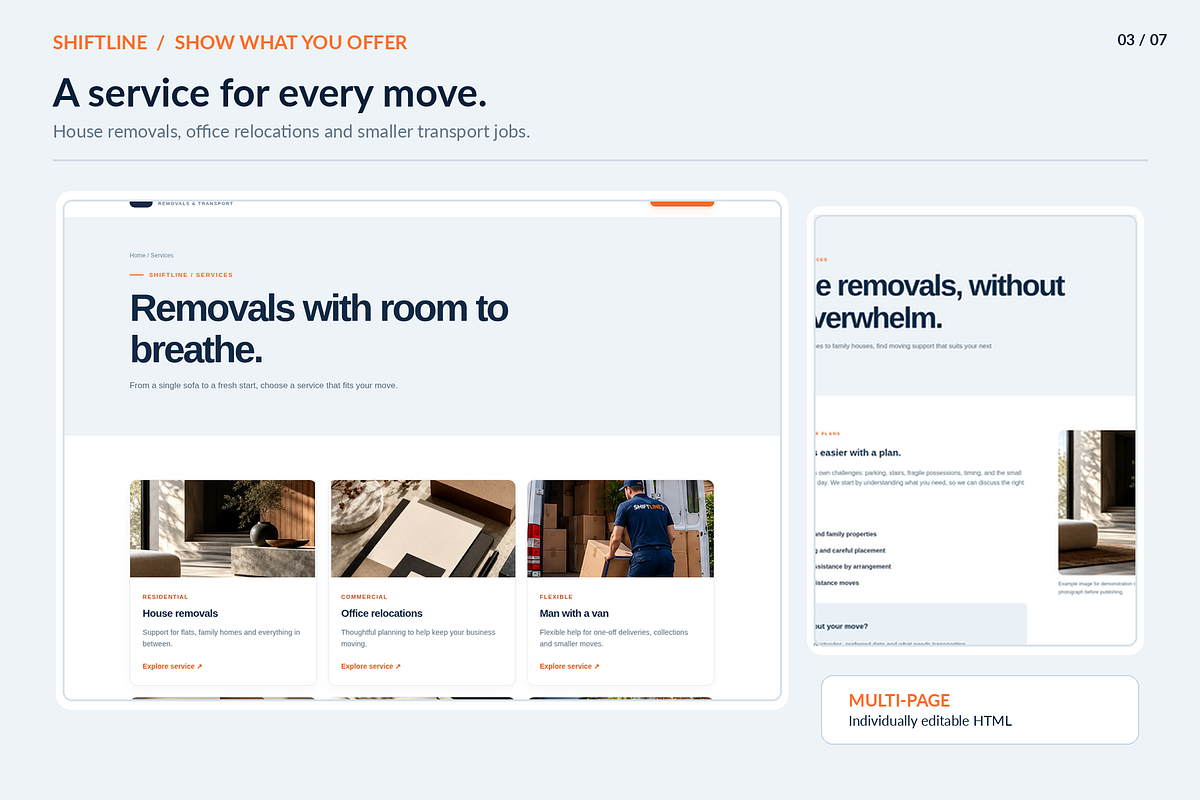 SHIFTLINE - Removals HTML Template, a HTML Template by Darweish Designs (Photo 4 of 7)