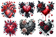 Gothic Floral Heart Clipart, an Illustration by Designworld (Thumbnail 3 of 6)