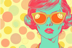 Vibrant Retro Style Portrait With